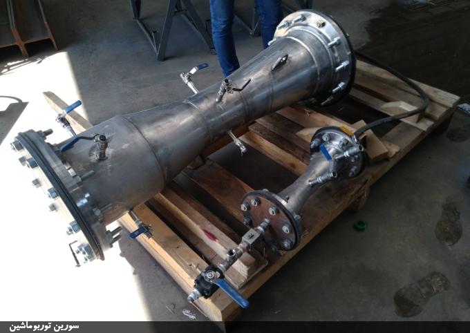 تست هیدرواستاتیک دو دستگاه ونتوری در سایزهای مختلف و فشار یکسان مورد استفاده در فرآیند کمپرسور سانتریفیوژ